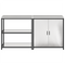 vidaXL with Shelf with Storage with Door Adjustable 2 pcs Stainless steel