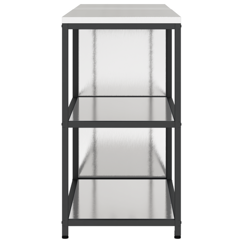 vidaXL with Shelf with Storage with Door Adjustable 2 pcs Stainless steel