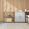 vidaXL with Shelf with Storage with Door Adjustable 2 pcs Stainless steel