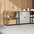 vidaXL with Shelf with Storage with Door Adjustable 2 pcs Stainless steel