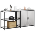 vidaXL with Shelf with Storage with Door Adjustable 2 pcs Stainless steel