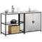 vidaXL with Shelf with Storage with Door Adjustable 2 pcs Stainless steel