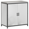 vidaXL with Shelf with Storage with Door Adjustable 2 pcs Galvanised steel