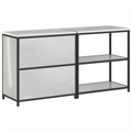 vidaXL with Shelf with Storage with Door Adjustable 2 pcs Galvanised steel