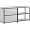 vidaXL with Shelf with Storage with Door Adjustable 2 pcs Galvanised steel