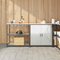 vidaXL with Shelf with Storage with Door Adjustable 2 pcs Galvanised steel