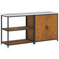 vidaXL with Shelf with Storage with Door Adjustable 2 pcs Rusty Weathering steel