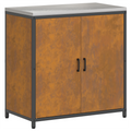 vidaXL with Shelf with Storage with Door Adjustable 2 pcs Rusty Weathering steel
