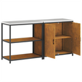 vidaXL with Shelf with Storage with Door Adjustable 2 pcs Rusty Weathering steel