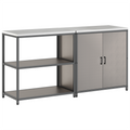 vidaXL with Shelf with Storage with Door Adjustable 2 pcs Rusty Weathering steel