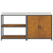 vidaXL with Shelf with Storage with Door Adjustable 2 pcs Rusty Weathering steel