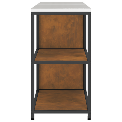 vidaXL with Shelf with Storage with Door Adjustable 2 pcs Rusty Weathering steel
