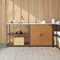 vidaXL with Shelf with Storage with Door Adjustable 2 pcs Rusty Weathering steel