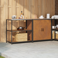 vidaXL with Shelf with Storage with Door Adjustable 2 pcs Rusty Weathering steel