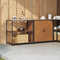 vidaXL with Shelf with Storage with Door Adjustable 2 pcs Rusty Weathering steel