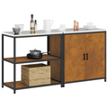 vidaXL with Shelf with Storage with Door Adjustable 2 pcs Rusty Weathering steel