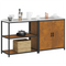 vidaXL with Shelf with Storage with Door Adjustable 2 pcs Rusty Weathering steel