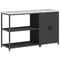 vidaXL Kitchen Storage Set with Shelf with Storage with Door Adjustable 2 pcs Black 150 x 50 x 92 cm
