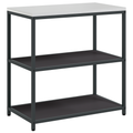 vidaXL Kitchen Storage Set with Shelf with Storage with Door Adjustable 2 pcs Black 150 x 50 x 92 cm