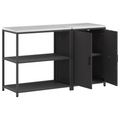 vidaXL Kitchen Storage Set with Shelf with Storage with Door Adjustable 2 pcs Black 150 x 50 x 92 cm