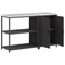 vidaXL Kitchen Storage Set with Shelf with Storage with Door Adjustable 2 pcs Black 150 x 50 x 92 cm