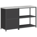 vidaXL Kitchen Storage Set with Shelf with Storage with Door Adjustable 2 pcs Black 150 x 50 x 92 cm