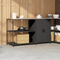 vidaXL Kitchen Storage Set with Shelf with Storage with Door Adjustable 2 pcs Black 150 x 50 x 92 cm