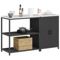 vidaXL Kitchen Storage Set with Shelf with Storage with Door Adjustable 2 pcs Black 150 x 50 x 92 cm