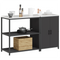 vidaXL Kitchen Storage Set with Shelf with Storage with Door Adjustable 2 pcs Black 150 x 50 x 92 cm