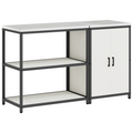 vidaXL Kitchen Storage Set with Shelf with Storage with Door Adjustable 2 pcs White 150 x 50 x 92 cm