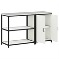 vidaXL Kitchen Storage Set with Shelf with Storage with Door Adjustable 2 pcs White 150 x 50 x 92 cm