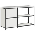 vidaXL Kitchen Storage Set with Shelf with Storage with Door Adjustable 2 pcs White 150 x 50 x 92 cm