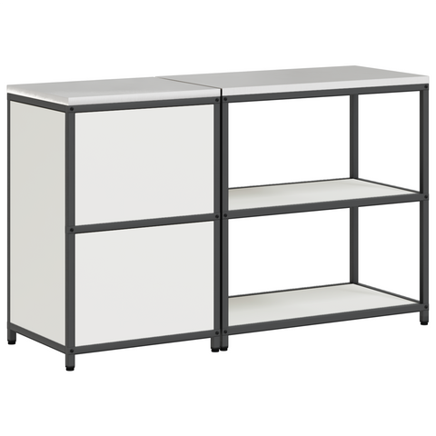 vidaXL Kitchen Storage Set with Shelf with Storage with Door Adjustable 2 pcs White 150 x 50 x 92 cm