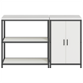 vidaXL Kitchen Storage Set with Shelf with Storage with Door Adjustable 2 pcs White 150 x 50 x 92 cm