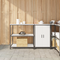 vidaXL Kitchen Storage Set with Shelf with Storage with Door Adjustable 2 pcs White 150 x 50 x 92 cm