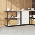 vidaXL Kitchen Storage Set with Shelf with Storage with Door Adjustable 2 pcs White 150 x 50 x 92 cm