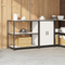 vidaXL Kitchen Storage Set with Shelf with Storage with Door Adjustable 2 pcs White 150 x 50 x 92 cm