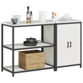 vidaXL Kitchen Storage Set with Shelf with Storage with Door Adjustable 2 pcs White 150 x 50 x 92 cm