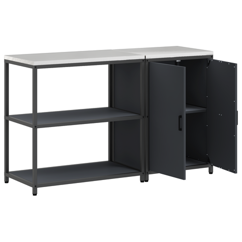 vidaXL Kitchen Storage Set 2 pcs Anthracite 150 x 50 x 92 cm