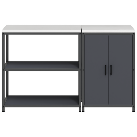 vidaXL Kitchen Storage Set 2 pcs Anthracite 150 x 50 x 92 cm