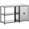 vidaXL Kitchen Storage Set with Shelf with Storage with Door Adjustable 2 pcs Sliver 150 x 50 x 92 cm