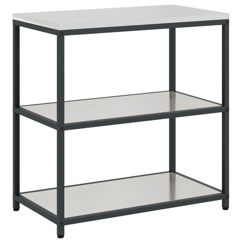 vidaXL Kitchen Storage Set with Shelf with Storage with Door Adjustable 2 pcs Sliver 150 x 50 x 92 cm