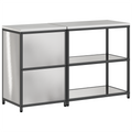 vidaXL Kitchen Storage Set with Shelf with Storage with Door Adjustable 2 pcs Sliver 150 x 50 x 92 cm
