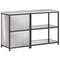 vidaXL Kitchen Storage Set with Shelf with Storage with Door Adjustable 2 pcs Sliver 150 x 50 x 92 cm