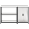 vidaXL Kitchen Storage Set with Shelf with Storage with Door Adjustable 2 pcs Sliver 150 x 50 x 92 cm
