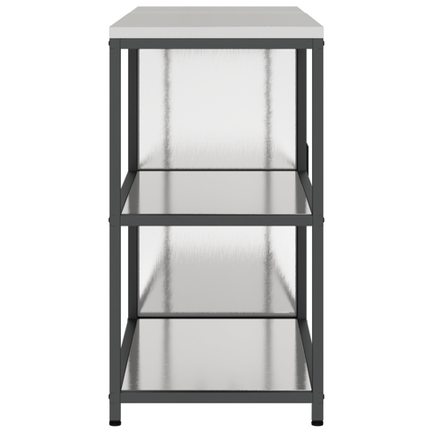 vidaXL Kitchen Storage Set with Shelf with Storage with Door Adjustable 2 pcs Sliver 150 x 50 x 92 cm