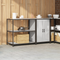 vidaXL Kitchen Storage Set with Shelf with Storage with Door Adjustable 2 pcs Sliver 150 x 50 x 92 cm