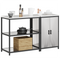 vidaXL Kitchen Storage Set with Shelf with Storage with Door Adjustable 2 pcs Sliver 150 x 50 x 92 cm