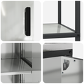 vidaXL Kitchen Storage Set with Shelf with Storage with Door Adjustable 2 pcs Sliver 150 x 50 x 92 cm
