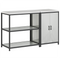 vidaXL Kitchen Storage Set with Shelf with Storage with Door Adjustable 2 pcs Sliver 150 x 50 x 92 cm